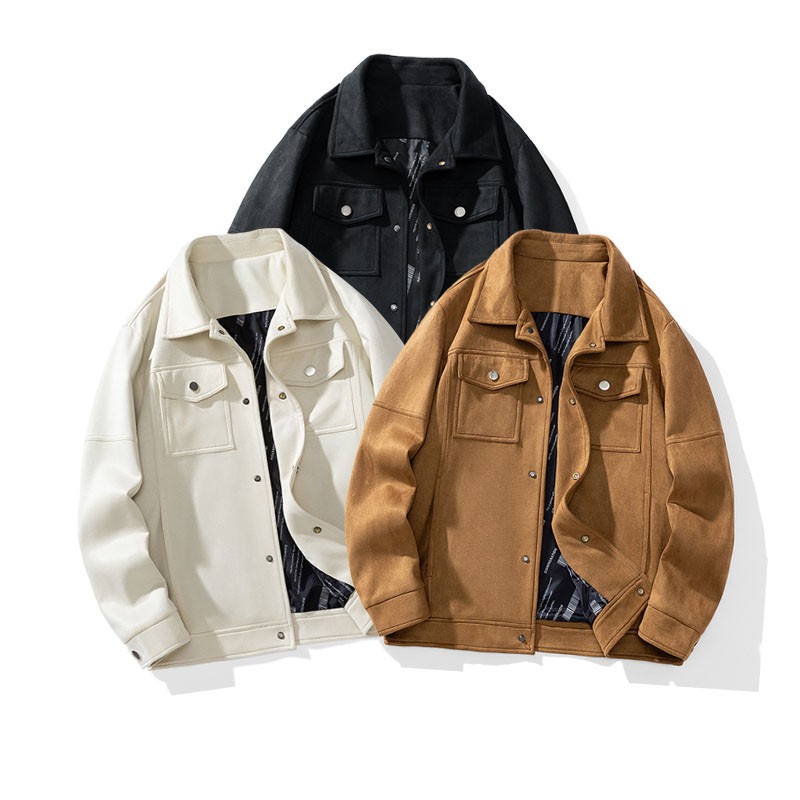 Leisure Jacket Manufacturer - New Design Smart Men's Street Wear Suede Windbreaker Blazer