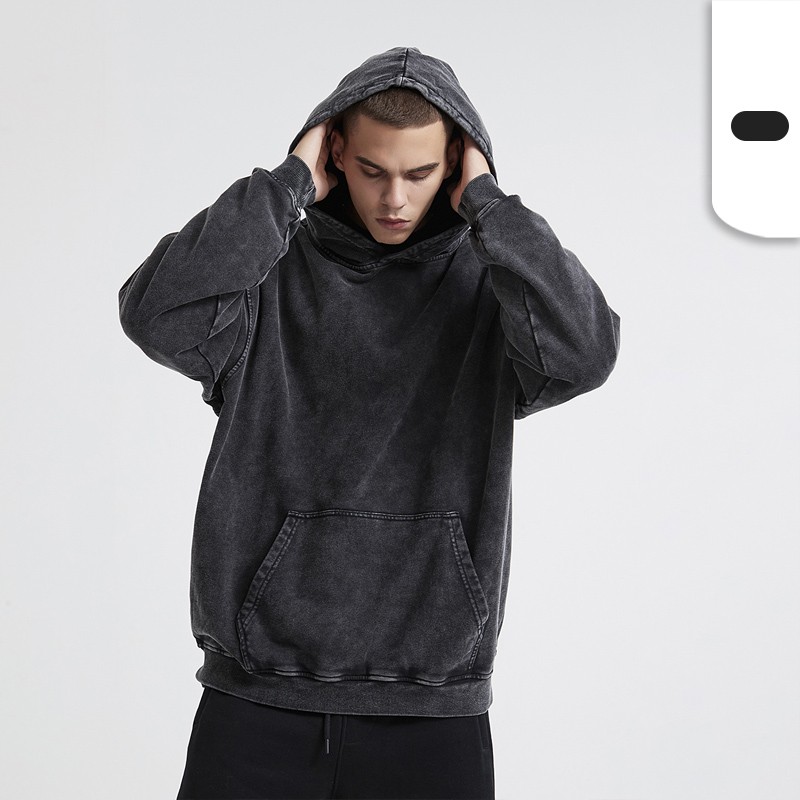 Hoodies Factory - Men's 380G Heavyweight French Terry Drop Shoulder Pullover Hoodies Custom