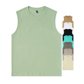 Sleeveless T Shirts Supplier - Men's Basic Breathable Cotton Tank Tops Custom Logo Summer