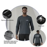Sports T Shirts Factory - Custom Logo Long Sleeve Silver-ion Quick Dry Athletic T-shirt