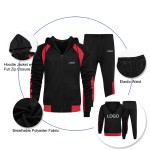 慢跑套装生产厂家-批量批发定制品牌男士休闲2件套运动服