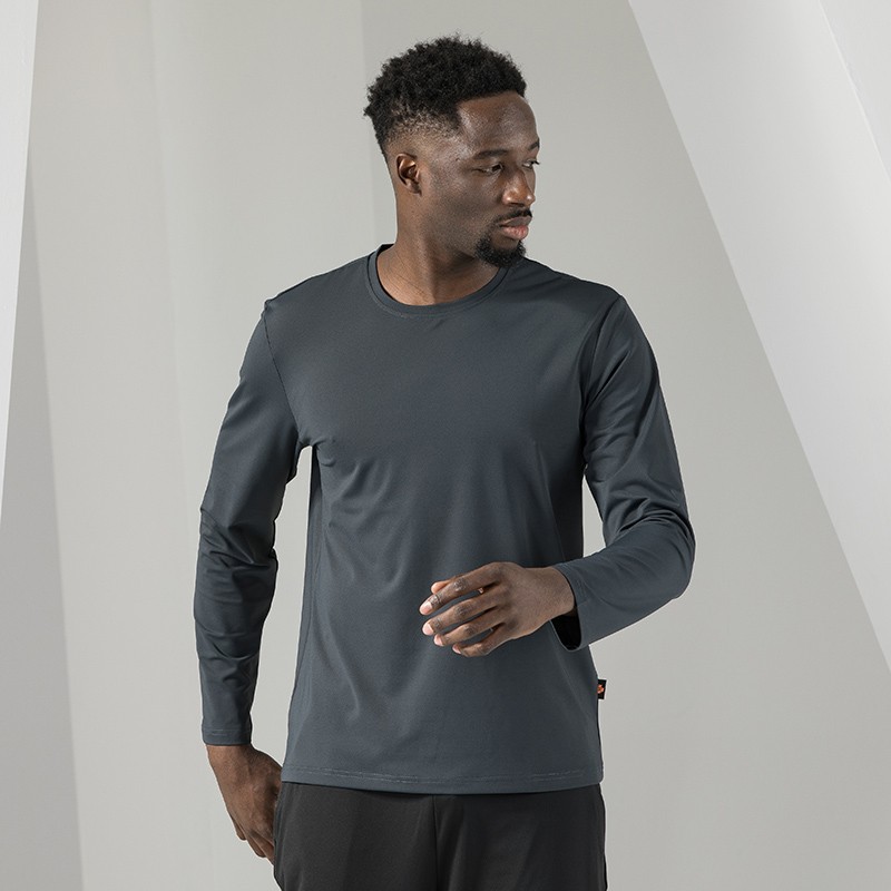 Sports T Shirts Factory - Custom Logo Long Sleeve Silver-ion Quick Dry Athletic T-shirt