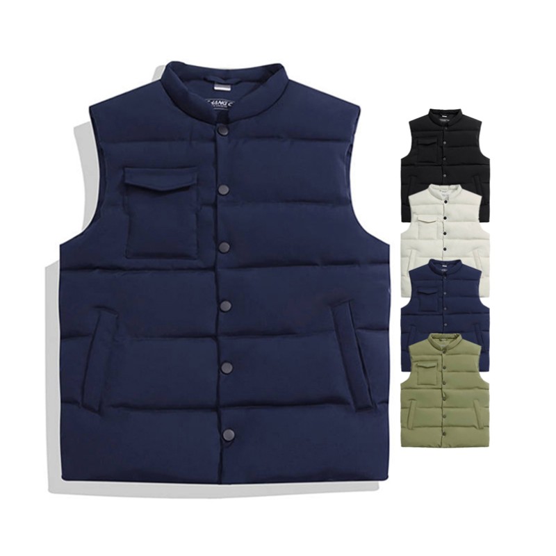 Winter Vest Manufacturer - Men and Women Outdoor Puffer Waistcoat Unisex Mandarin Collar