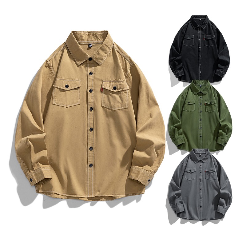 Casual Shirts Manufacturer - Men's Full Sleeve Cotton Woven Lapel Collar Button Closure Shirts