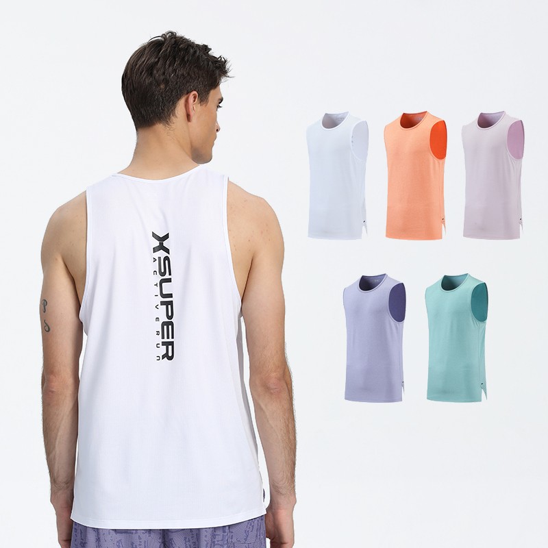 Athletic Tank Top Supplier - Men's Quick Dry Stretchy Basketball Gym Sports Wear Vest