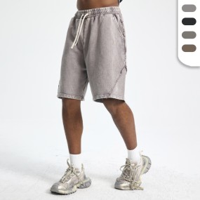 Cotton Jogger Shorts Manufacturer - Men's Loose 4300G Batik Washed Heavyweight Shorts Custom