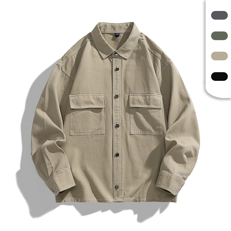 Casual Shirts Manufacturer - Spring Smart Cotton Chino Washed Leisure Full Sleeve Custom Logo