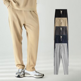 华夫格裤生产厂家-直筒华夫格棉质针织慢跑裤高品质