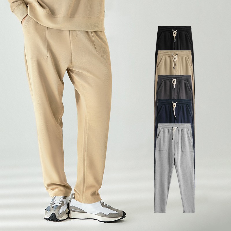 Waffle Pants Manufacturer - Straight Leg Waffle Lattice Cotton Knitted Jogger Pants High Quality