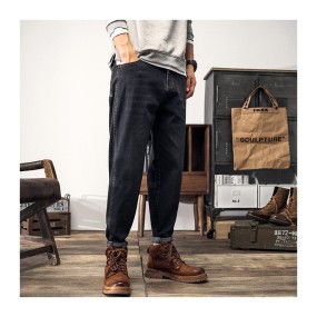 Denim Pants Manufacturer - Latest Leisure Tapered Jeans Trousers Plus Size Men's Pants