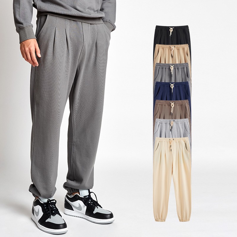 Running Pants Factory - High Quality 360G Cotton Elastic Cuff Loose Fit Sweatpants Custom