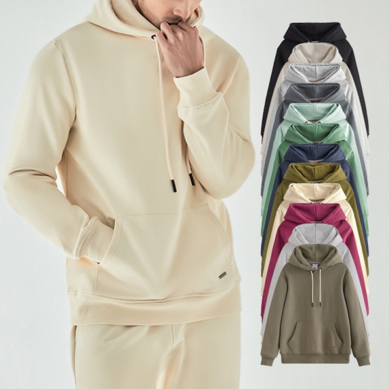 Plain Hoodies Supplier - Unisex 470G Winter Heavy Weight French Terry Blanket Hoodie Bulk