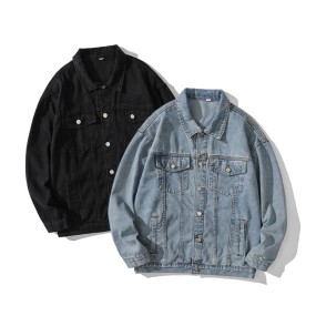Jean Jacket Supplier - Unisex Classic Washed Denim Jackets Little Shoulder Fallen Work Style