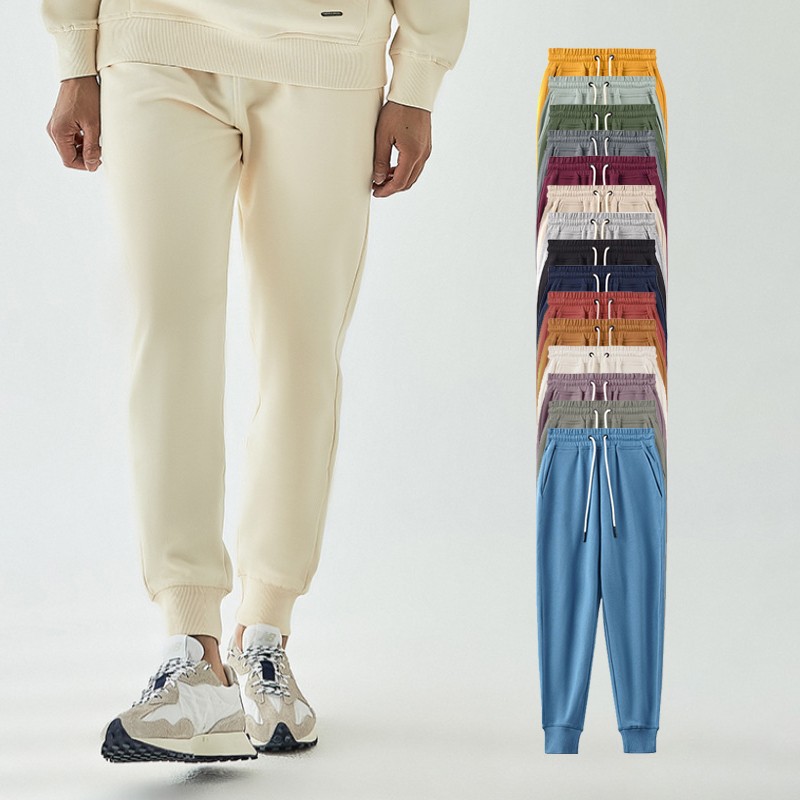 Cotton Sweatpants Supplier - Custom Logo Unisex Colorful Mid-weight Cotton Joggers Casual