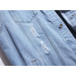 牛仔背心工厂-水洗工艺牛仔背心男女通用做旧牛仔背心外衣