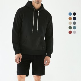 Tracksuits Supplier - 100% Cotton French Terry Hoodie Shorts Unisex Streetwear Leisure Set