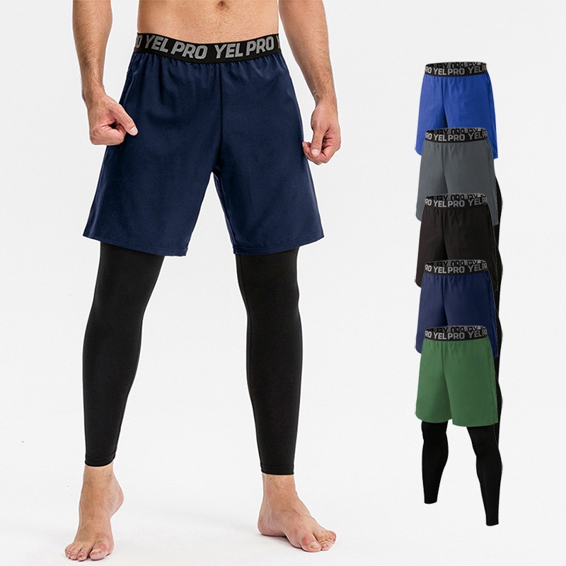 Gym Leggings Factory - Custom Logo 2 in 1 Legging Shorts Sets Europe Size Fitness Pants