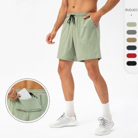 Workout Shorts Supplier - Customizable Men Above Knee Running Shorts Back Zip Phone Pocket
