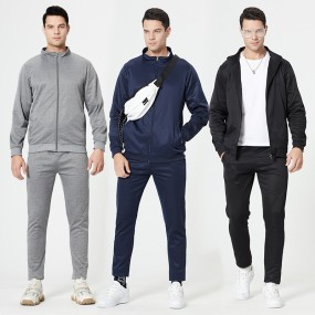 Tracksuits Factory - Drop Shipping Men's Full Sleeve Sweat Jacket Jogger Pants 2 Pieces