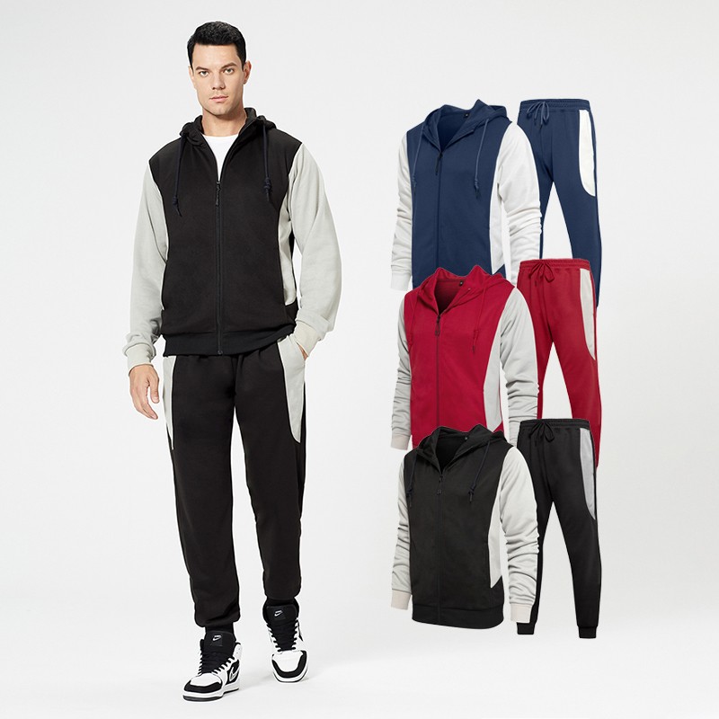 Designer Tracksuits Supplier - Wholesales Hooded Sweat Jacket Jogger Pants Two Pieces Custom