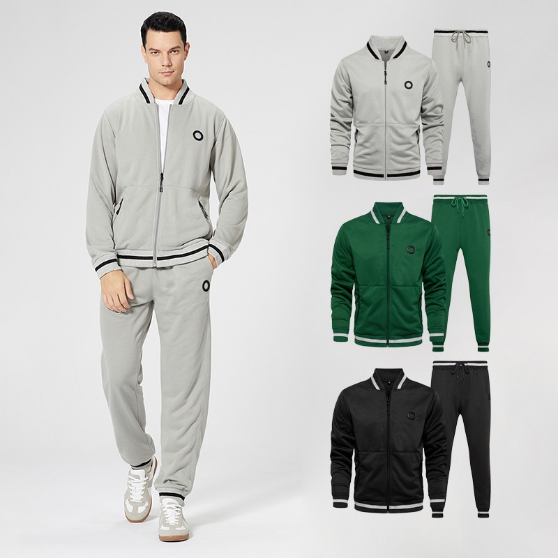 Sweatsuits Factory - Men's Polyester 2 Pcs Jogger Warm up Sets Custom Logo Unisex Suit
