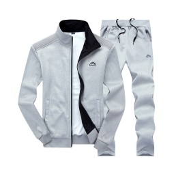 Track Suit Supplier - Men's Two Pieces Sweat Jacket Pants Mature Classic Autumn Sports Set
