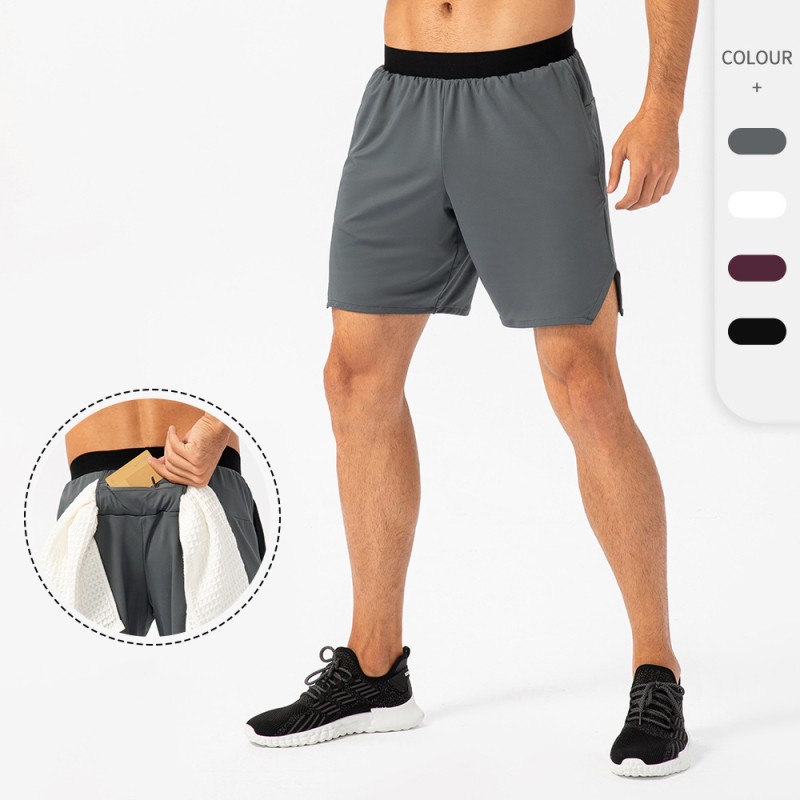 Fitness Shorts Factory - Men Active Sports Shorts Towel Hanger Zip Pocket Quick Dry Custom