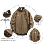 Waterproof Shirts Supplier - Men's Light Color Spring Turn-down Collar Mesh Lined Street