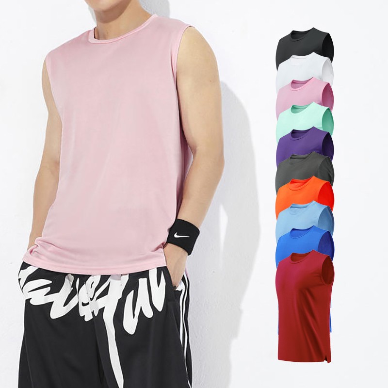 Running Tank Top Factory - Men's 100% Polyester Basketball Sports Gym Tank Tops Custom Logo