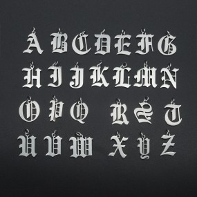 Gothic Necklace Supplier - Stainless Steel Alphabet Initial Accessories