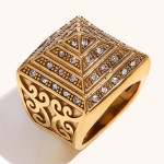Pyramid Ring Manufacturer - Vintage Diamond Stainless Steel Hip Hop Ring