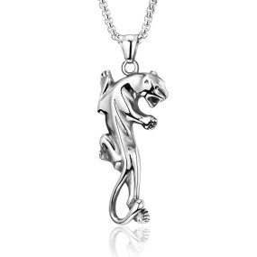Cheetah Pendant Supplier - Stainless Steel Animal Leopard Necklace