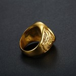 Anchor Ring Factory - Stainless Steel Gold Plated Hip Hop Ring