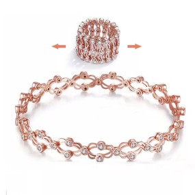 Expandable Bangle Supplier - Silver Plated Crystal Magic Bangle