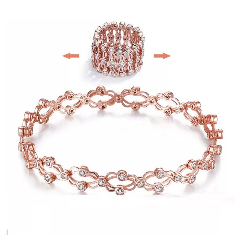 Expandable Bangle Supplier - Silver Plated Crystal Magic Bangle