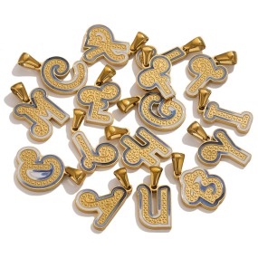 Enamel Pendant Manufacturer - Gold Plated DIY Letter Pendant Accessories