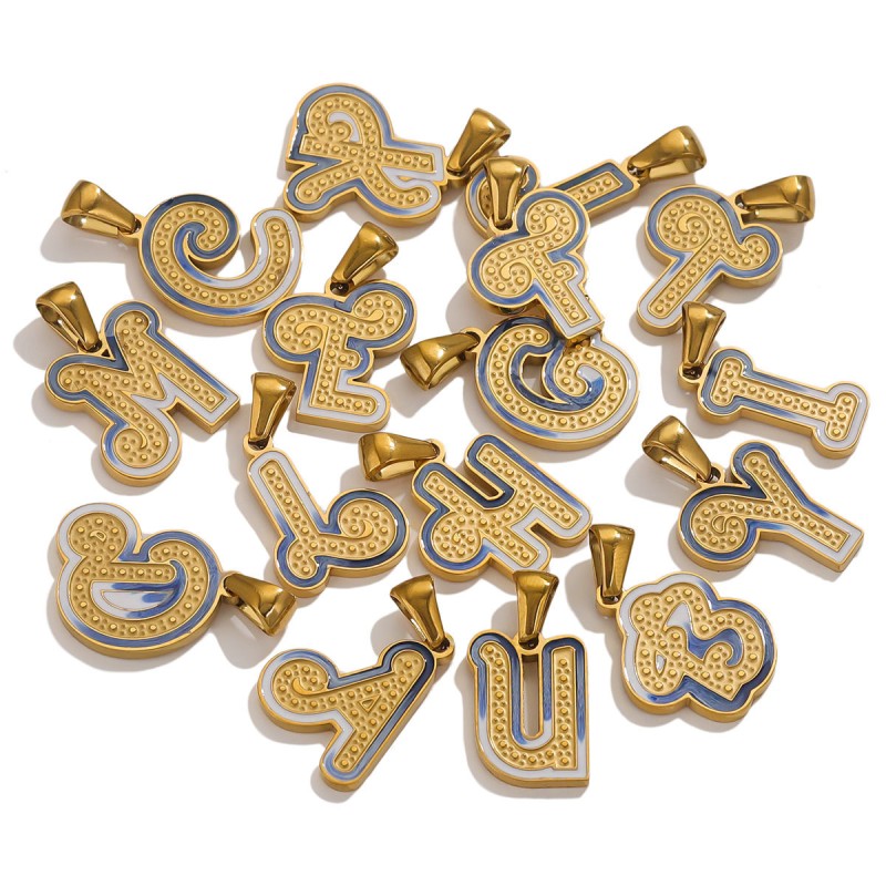 Enamel Pendant Manufacturer - Gold Plated DIY Letter Pendant Accessories
