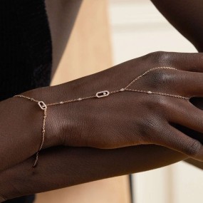 Diamond Hand Chain Supplier - Paper Clip Finger Ring Bracelet for Women