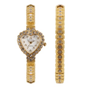 Women Watches Manufacturer - Heart-shaped Diamond Bracelet Watch Set
