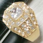 男士戒指厂家 - 合金方形钻石闪耀嘻哈戒指