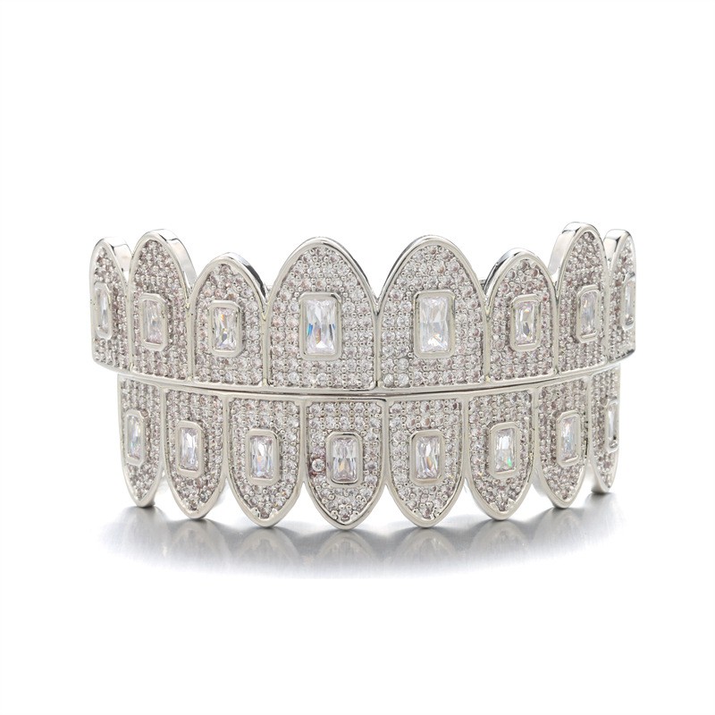 Teeth Grillz Manufacturer - Top Bottom Diamond Zircon Body Jewelry