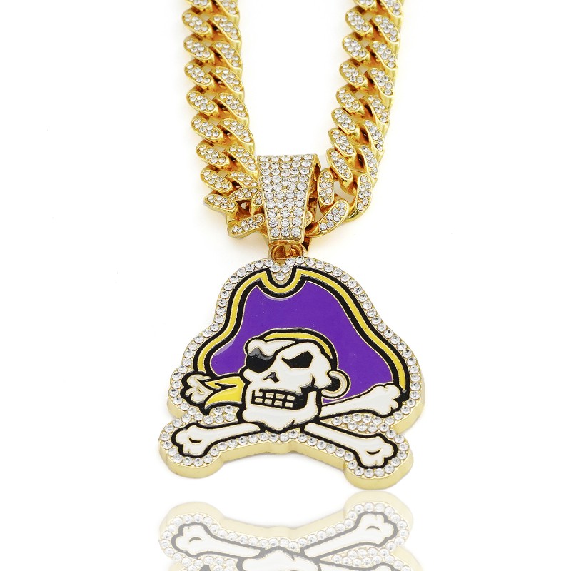Skull Pendant Manufacturer - Hip Hop Pirate Skull Cuban Chain Necklace