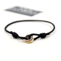 Rope Bracelet Manufacturer - Stainless Steel Three Rings Braided Bracelet