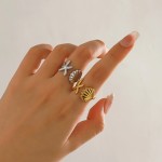 Shell Starfish Ring Factory - Gold Plated Stainless Steel Open Ring