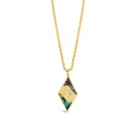 Moon Star Necklace Factory - 18k Gold Plated Geometric Shell Pendant