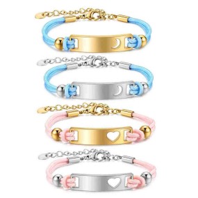 Name Bracelet Supplier - Custom Color Weave Rope Stainless Steel Bracelet