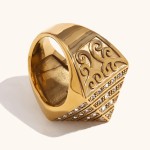 Pyramid Ring Manufacturer - Vintage Diamond Stainless Steel Hip Hop Ring