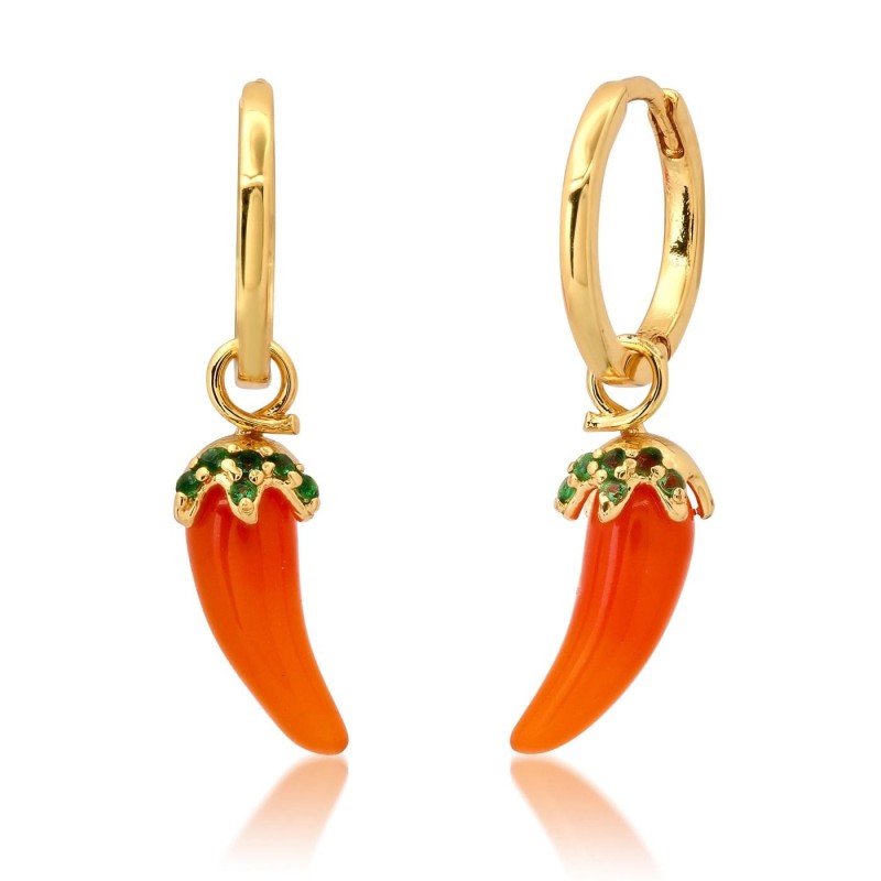 Fruit Earrings Factory - Copper Gold Plated Hoop Droop Earrings