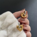 心形耳环供应商 - 金银垂坠抱抱耳环女款