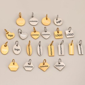 姓名吊坠厂家 - 可定制几何不锈钢吊坠